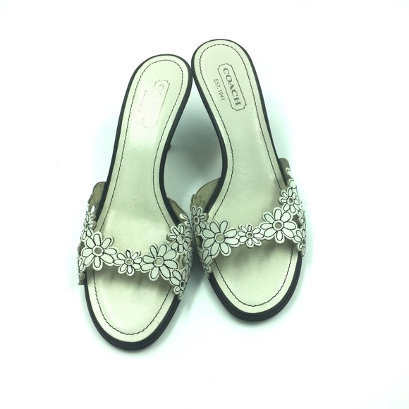 Coach Shoes - Coach Clarissa laser cut flowers leather sandals